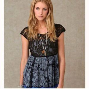 Free People Left Me Speechless Babydoll Blouse